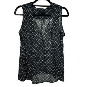 Gap Womens Sleeveless Blouse V-Neck Sheer Tank Top, Blue XS NWOT